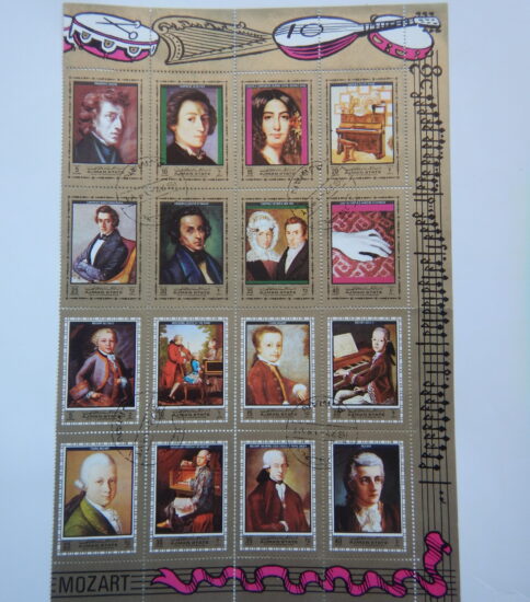 クラシック音楽家巨匠の切手シ一ト